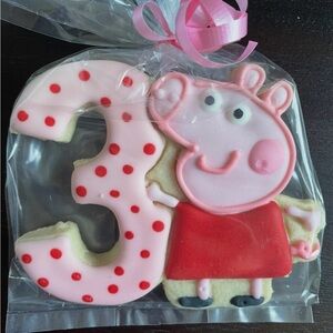 Peppa Pig Age 3 Birthday Party Cookie Cutter